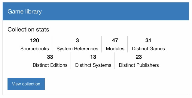 Library stats for a user